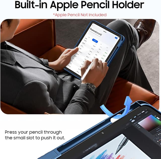 Thumbnail 5 de FINTIE Rotierende Hülle für iPad A16 11/10. Gen blau