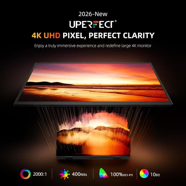 Detalle 2 de UPERFECT Portable Monitor 4K 23.8" QLED (UHD, 100% DCI-P3, 400 nits) with USB-C & HDMI