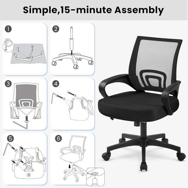 Thumbnail 5 de Yaheetech Silla Escritorio Malla Ergonomica 136 kg