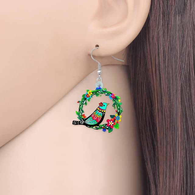 Detalle 2 de Boucles d’oreilles LONYOO « Pigeon » en acrylique, style printemps