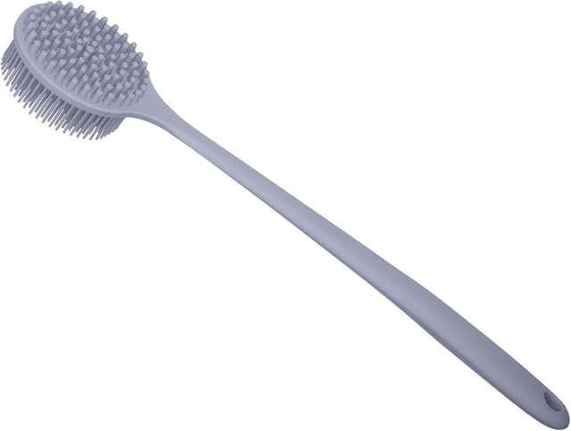 Detalle de DNC Silicone Back Scrubber with Long Handle (Gray) – Shower & bath body brush