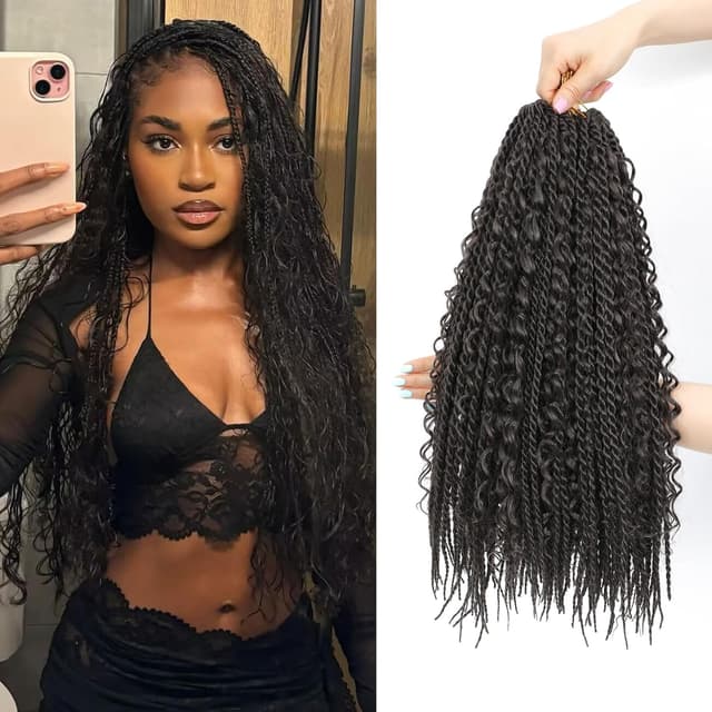 Thumbnail 5 de TGYHCJBY Boho Senegalese Twist Crochet Hair 22 Zoll