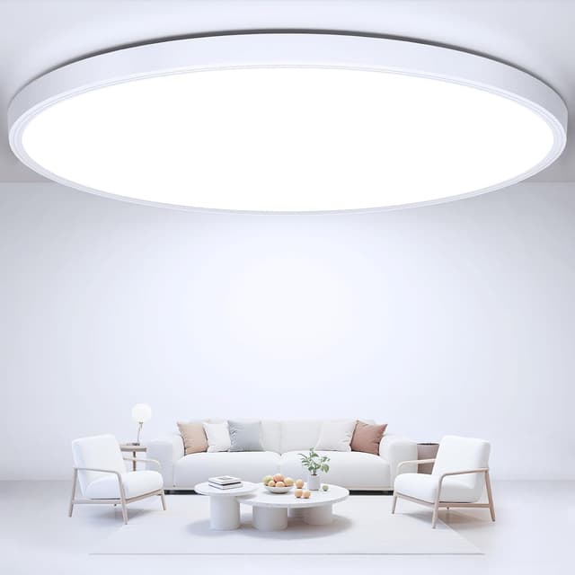 Detalle de Deckenlampe LED Flach Rund, 24 W / 2.400 lm, IP44 – kaltweiß 6.500 K, Ø 30 cm