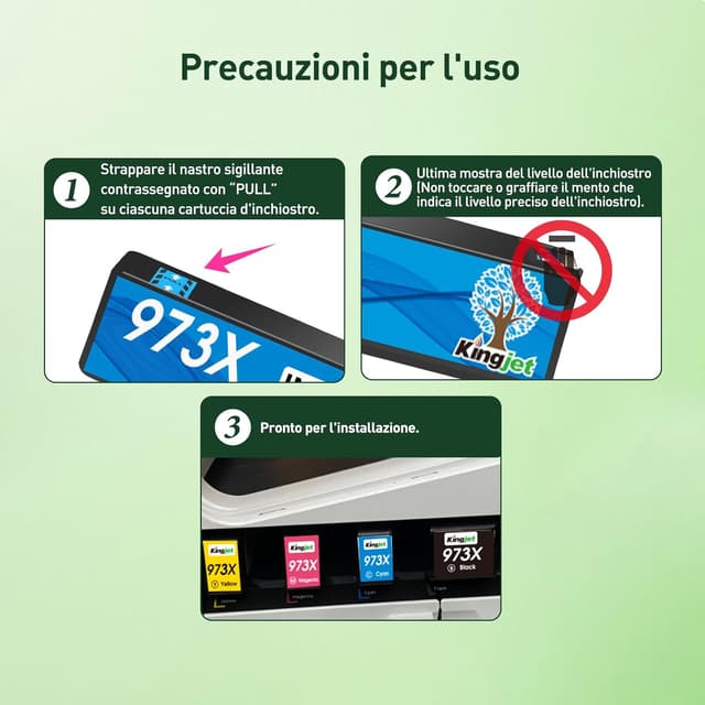 Thumbnail 5 de KINGJET 973X – confezione da 4 cartucce d’inchiostro compatibili HP 973X per HP PageWide Pro