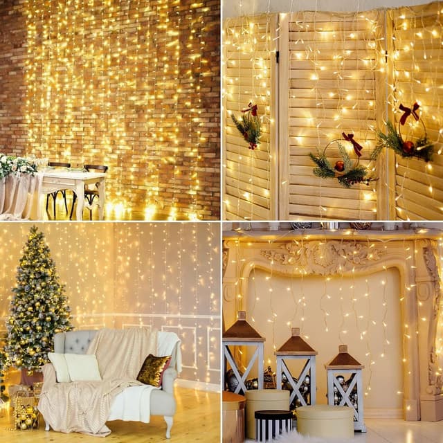 Detalle de LED Lichtervorhang 3 x 2 m mit 200 LEDs