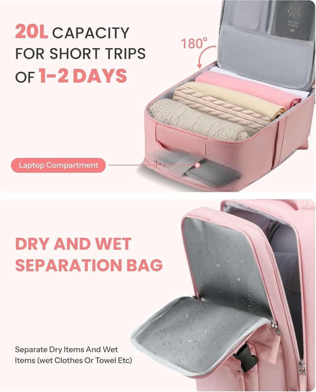 Detalle de Luggex Ryanair Cabin Bags 40x20x25 underseat travel backpack (20L) with laptop sleeve