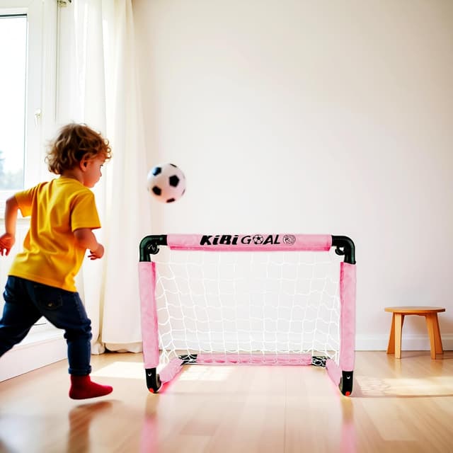 Detalle 2 de KiBiGOAL Kids Foldable Indoor & Outdoor Football Goal Set (Mini Portable Goal + Mini Ball)