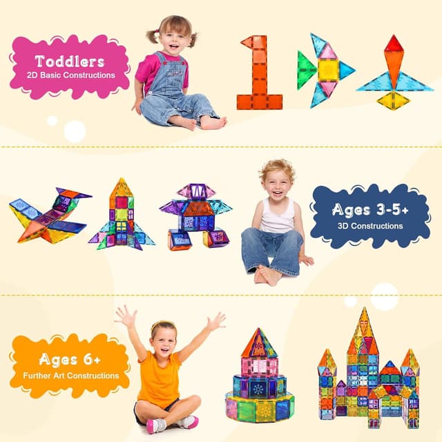 Detalle 2 de Xekel 100PCS Magnetic Tiles 100pc set