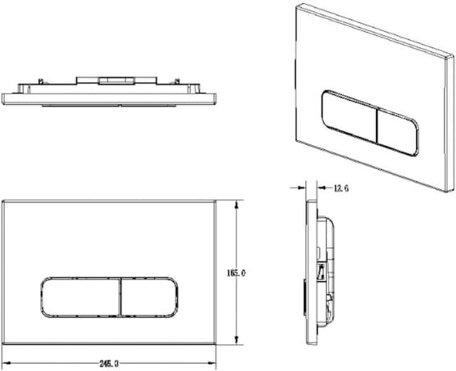 Thumbnail 4 de Wunderbad Drückerplatte 2‑Mengen Schwarz Matt 🚽