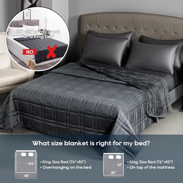 Thumbnail 4 de Weighted Blanket King Size 25 lb cooling reversible blanket
