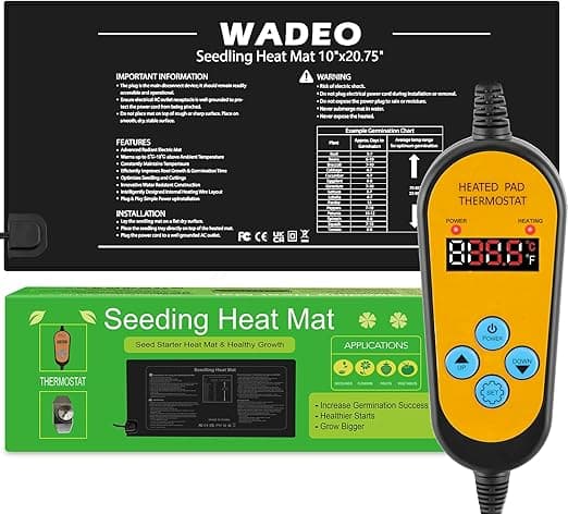 Detalle de WADEO Estera Calefactora Ajustable 🌱 Calor para Plantas y Germinación