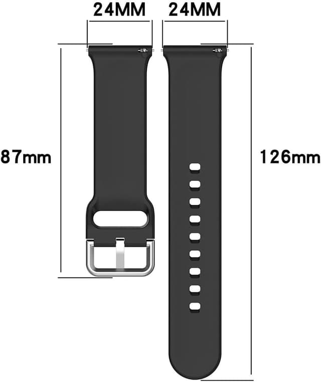 Detalle 2 de BYISYUE 24mm silicone sport watch strap for Suunto 7/9, Ticwatch Pro 5 & Garmin Venu X1-style wearers