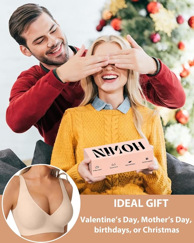 Thumbnail 6 de HOWIN Jelly Bras Women’s Deep V Wireless Push Up T-Shirt Bra (Seamless, No Underwire)