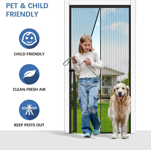 Detalle de Cloudgree Magnetic Fly Screen Door (80x200cm) with Powerful Magnets & Full Frame Hook&Loop