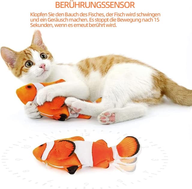 Detalle de Nepfaivy Katzenspielzeug Fisch 3D Katze