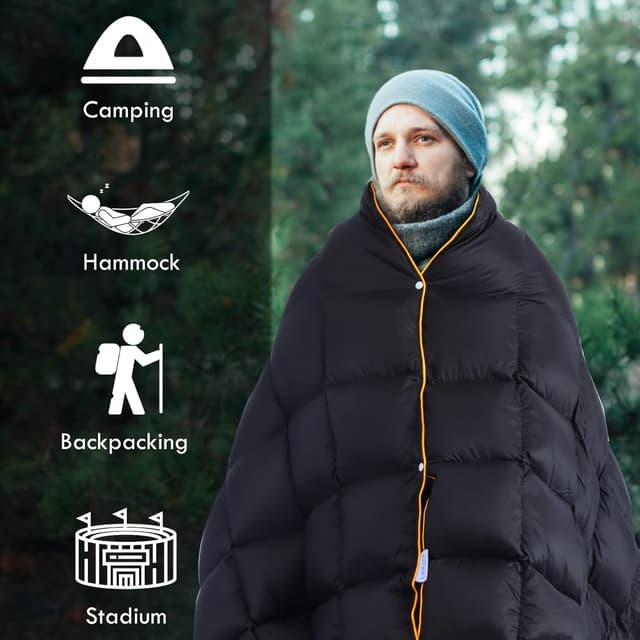 Thumbnail 4 de Lvkiss Waterproof Down Camping Blanket 72.8"×78.7" ⛺