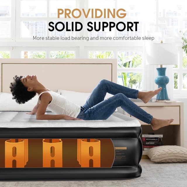 Detalle de DIVON Air Mattress Full 18" Built-In Pump ⛺