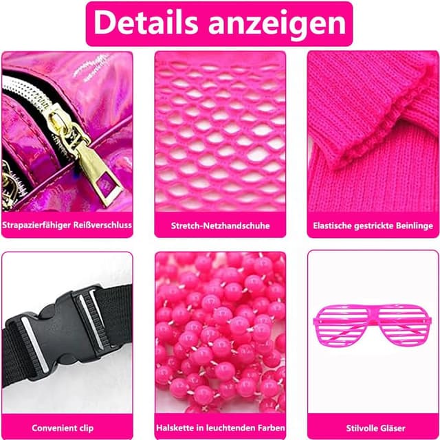 Detalle 2 de XCMVCN 80er Outfit Damen Rosa XL