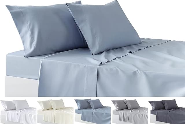 Detalle de Todocama Juego de Sábanas 4P Azul Claro