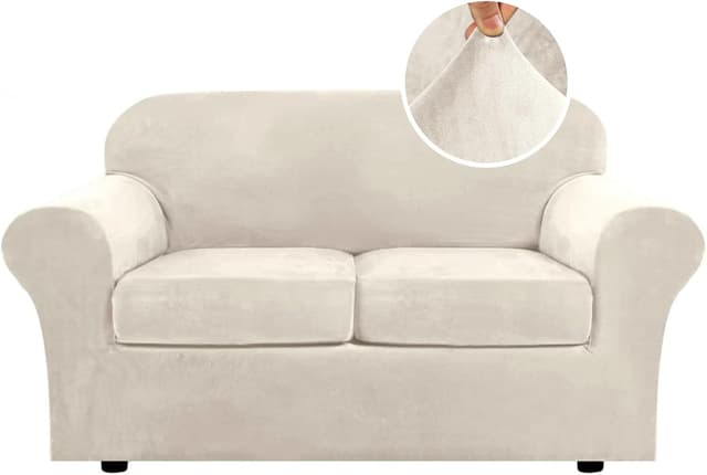 Detalle de Velvet sofa cover set for 72-inch loveseat