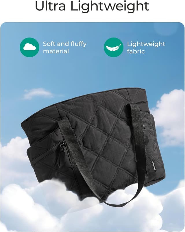 Detalle 2 de Bagsmart women’s quilted tote bag (24L) with laptop pocket & travel features