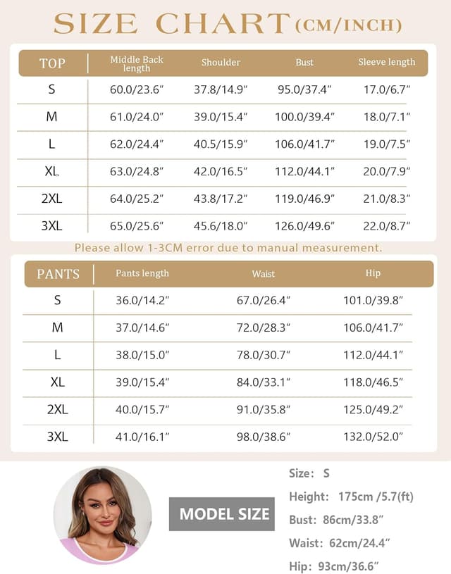 Detalle 2 de Ensemble pyjama d’été pour femme Uniexcosm à manches courtes, tissu doux et respirant