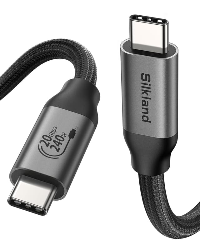 Detalle de Silkland USB4 für Thunderbolt 4 Kabel (5 m) – 20 Gbps, 5K/4K, bis zu 240 W PD 3.1