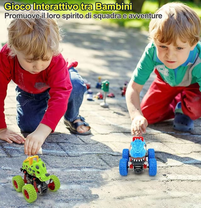 Detalle 2 de AESTEMON Cars per Bambini di 2 Anni: Monster Truck dinosauri, confezione da 2