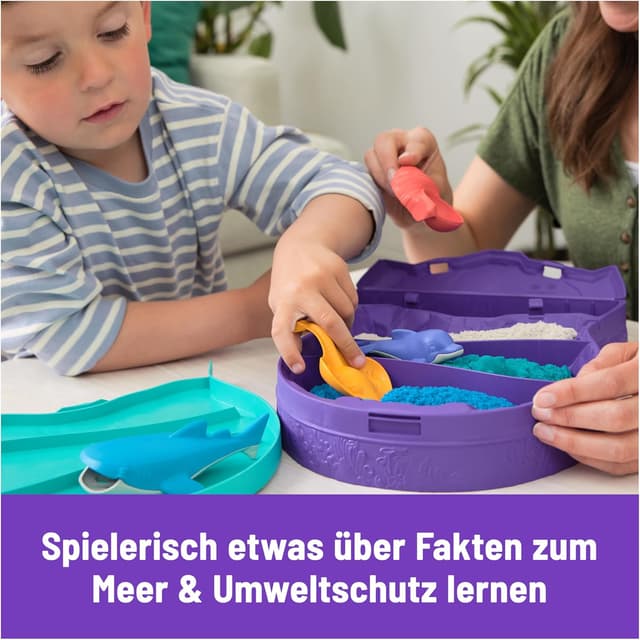 Detalle de Kinetic Sand Project Planet Ozean Spielset (680 g magischer Sand) mit 4 Meerestier-Werkzeugen – für Kinder ab 3 Jahren
