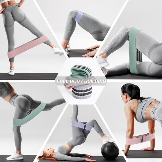 Detalle 2 de Booty Bands Set Resistance Bands for Working Out (Pilates & Yoga Starter Kit)