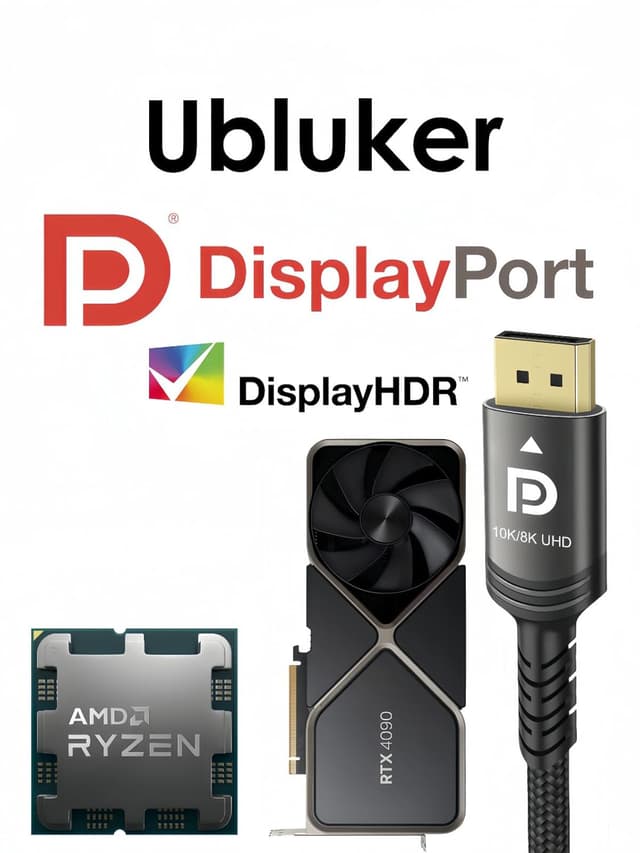 Thumbnail 6 de Ubluker DisplayPort 2.1 Kabel (DP zu DP) 54 Gbps, 2 m – zertifiziert für 8K/4K & hohe Bildraten