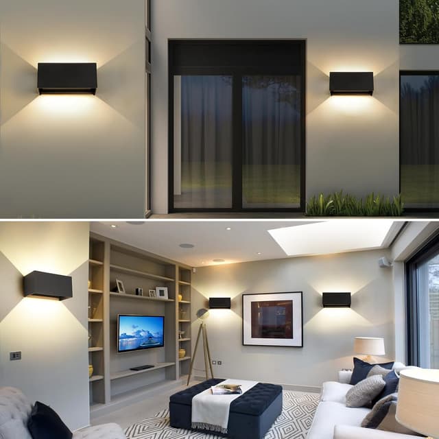 Detalle 2 de Wisdom Line 25W Lampada a parete LED IP65 con angolo regolabile 120° 3000K (alluminio nero) per interno ed esterno