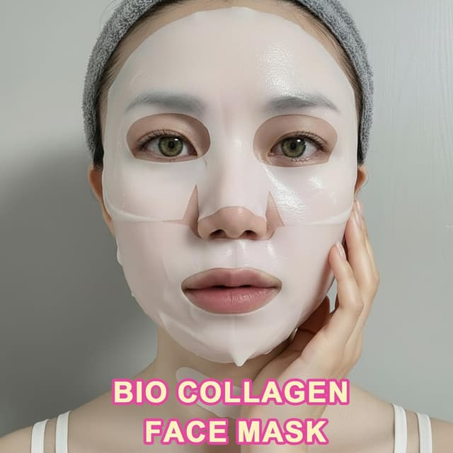 Detalle de Bio-Kollagen-Maske (5 Stück) – Tiefenfeuchtigkeitsmaske für die Nacht mit Anti-Aging-Fokus