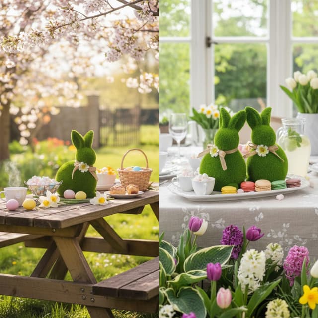 Thumbnail 2 de com-four® Lapin-20 cm duo décoratif 🐇