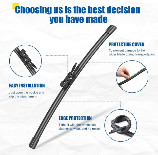 Detalle de HRSNO All-Season Windshield Wiper Blade Replacement for BMW 420i (2016-2020), 24"+18" Pack of 2