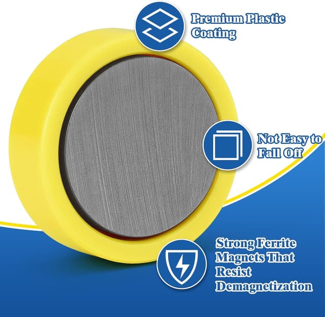 Detalle 2 de Wukong 10 Stück Magnettafel Memotafel (30 x 3 cm, weiß) mit 32 farbigen runden Magneten