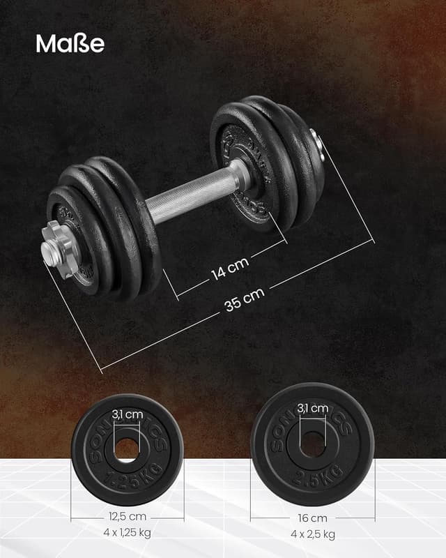 Thumbnail 2 de SONGMICS Hantelset aus Gusseisen 30 kg