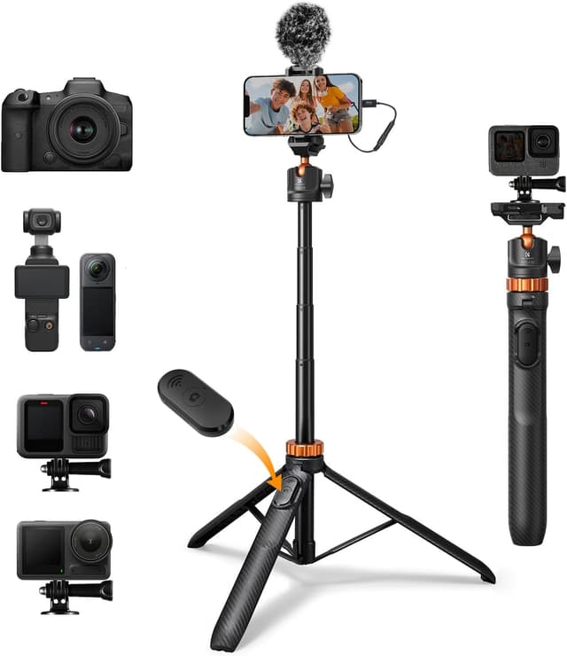 Detalle de K&F CONCEPT 62" Selfie Stick Tripod with Remote