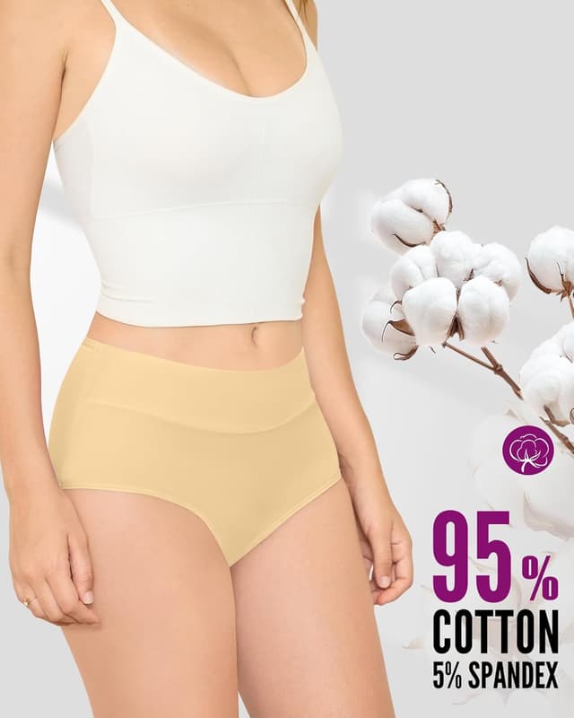 Thumbnail 4 de TANSTC confezione da 5 slip donna in cotone vita alta elasticizzato