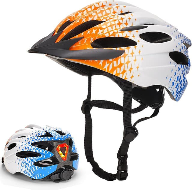 Detalle de Bike Helmet Men Women Cycle Helmet with Light (54–62cm) – 21 Vents Adjustable MTB/Road Helmet