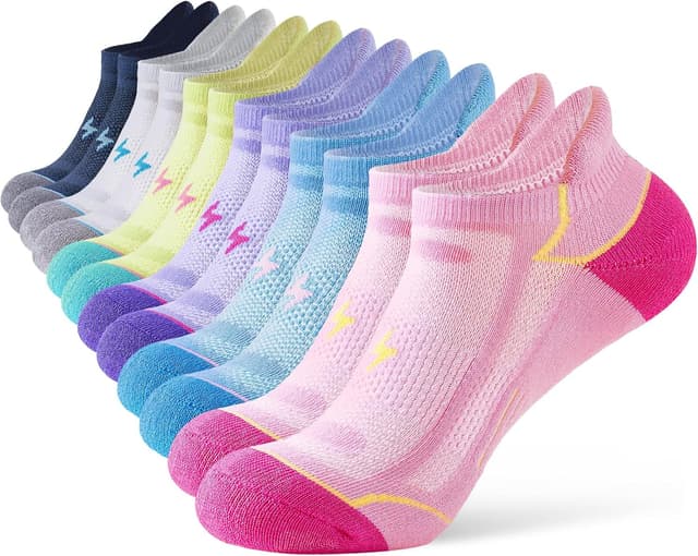 Detalle de Niorasen Ankle Socks for Women (6 Pairs) — Cotton Cushioned Athletic Running Socks