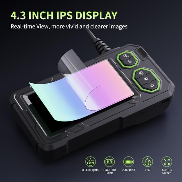 Thumbnail 1 de Hopefox 4.3" IPS Endoscope Camera 16.5 ft