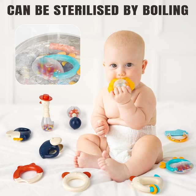 Detalle 2 de Baby Toys 0-6 Months Rattles Sensory Teething Toys