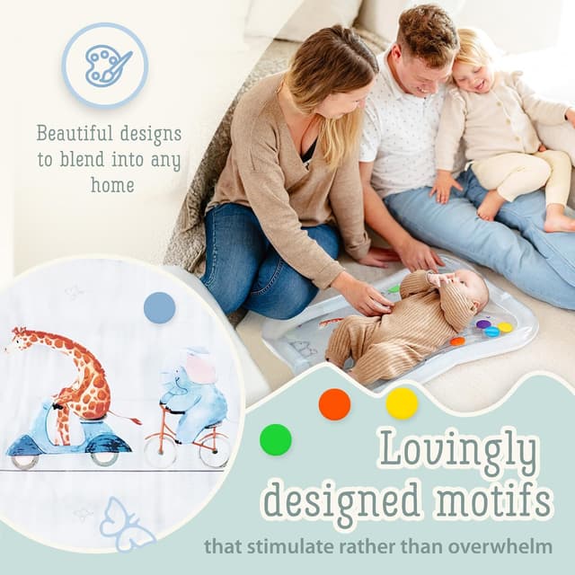 Detalle de TummyTime Wassermatte von Freudeskind – Baby-Wasserspielmatte, phthalat- & BPA-frei (ab 0/3/6/9 bis 24 Monate)