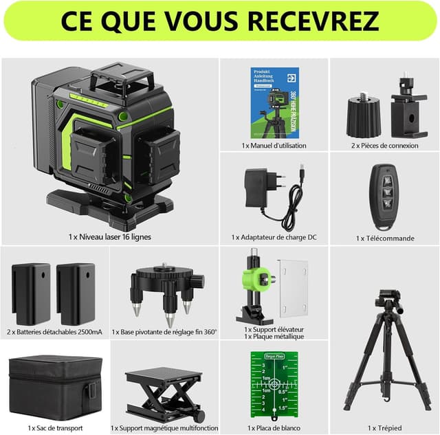 Thumbnail 5 de Nivel láser 4D 360° 16 líneas con trípode