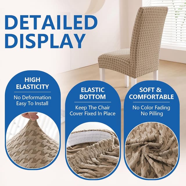 Detalle 1 de Housse de chaise YSTELLAA kaki extensible