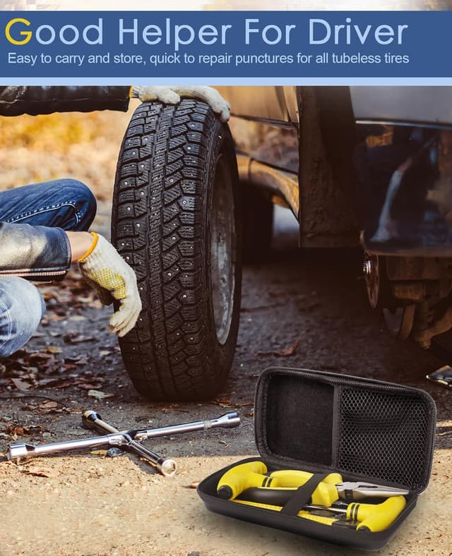 Thumbnail 6 de VFMFM Tyre Repair Kit with 20 Repair Strings and Storage Case (tubeless emergency puncture fix)