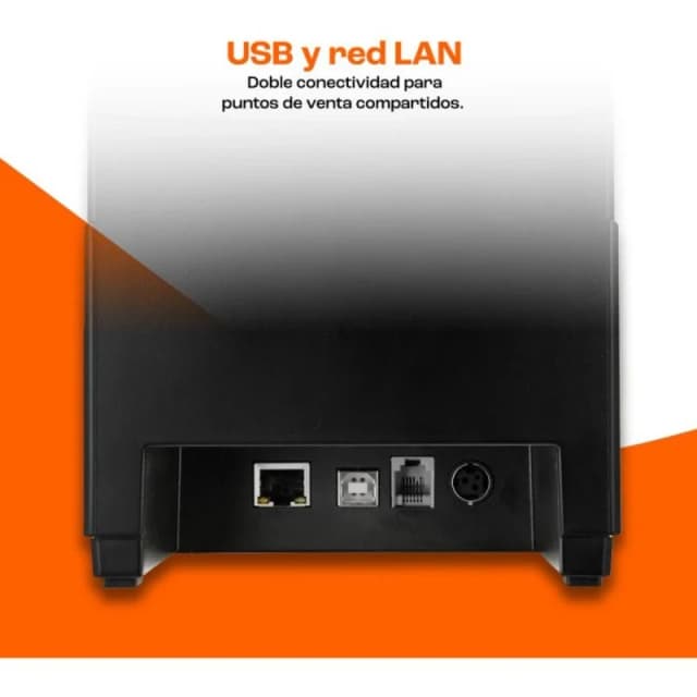 Thumbnail 2 de PcCom Essential Impresora de Tickets Térmica 80 mm USB + LAN Negra 🖨️