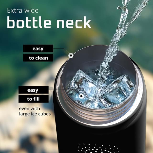 Detalle de ACTIVE FLASK stainless steel water bottle with straw and 3 leak-proof lids
