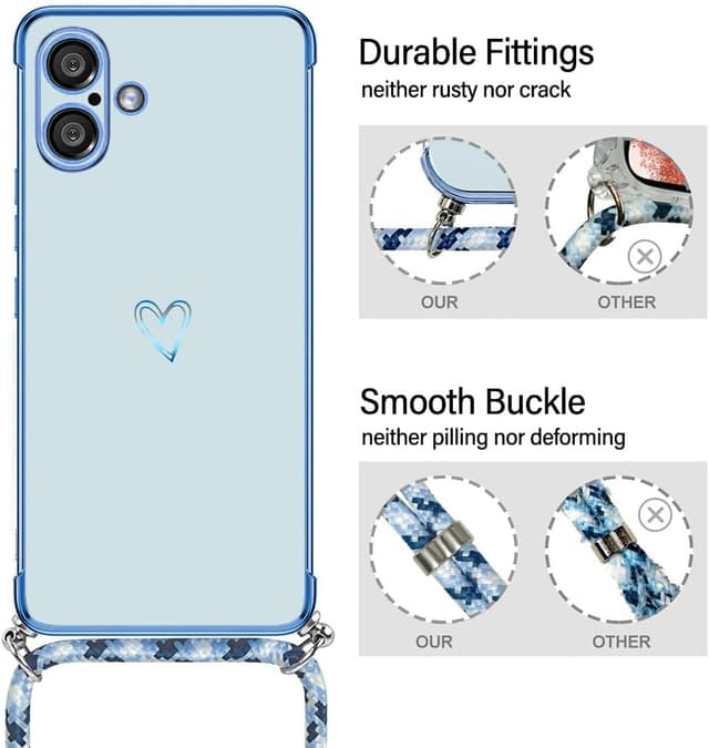 Thumbnail 5 de E-Lush Handyhülle iPhone 16 Plus mit Band Blau